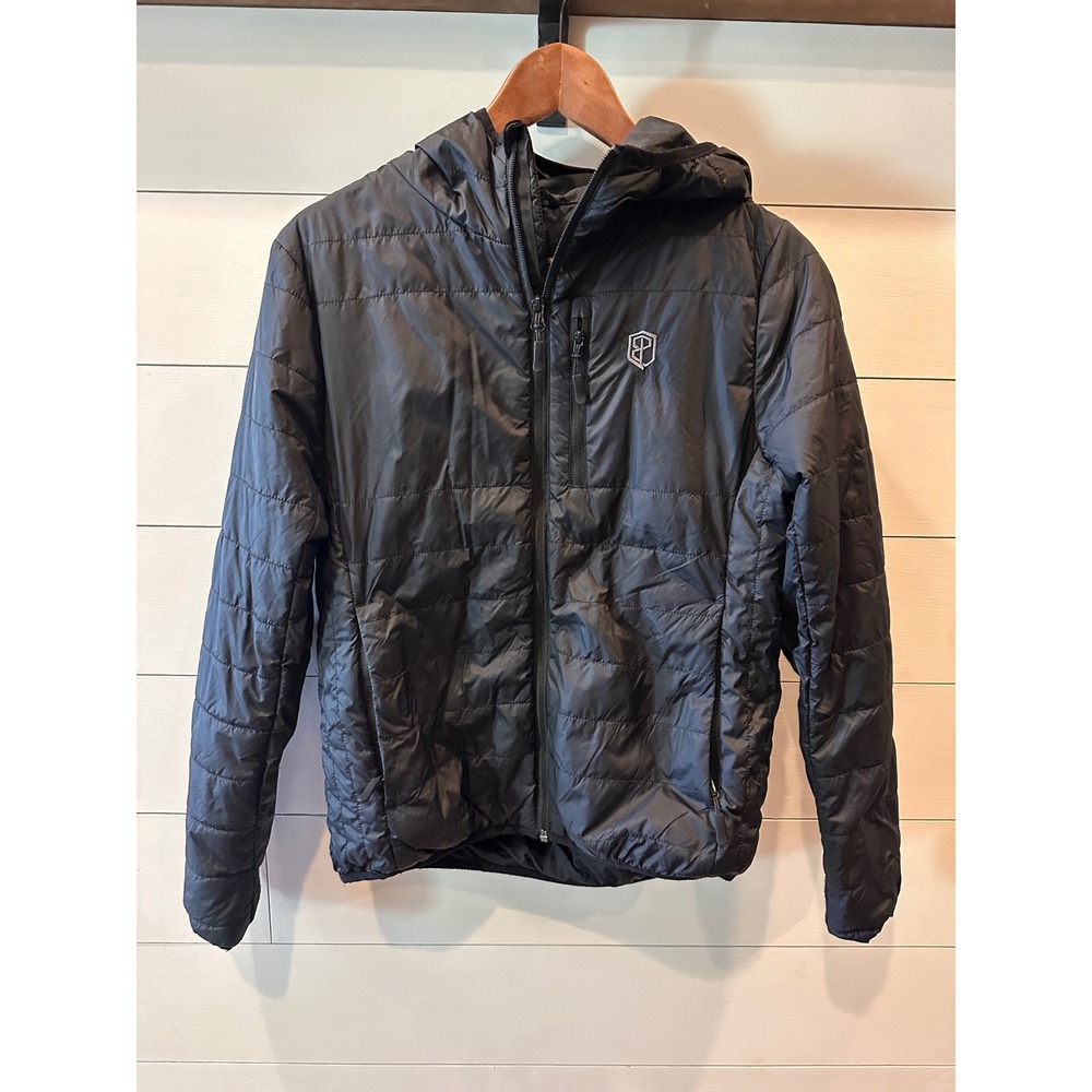 Born Primitive Outdoor Mens Puffer Jacket Black Hooded Full Zip Size Small